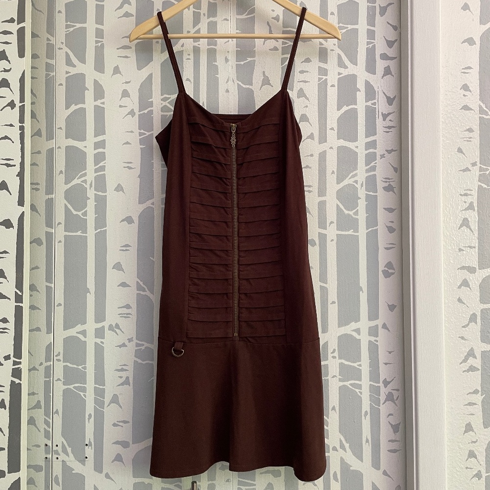 *NWT* NOMADS HEMP WEAR Brown Organic Cotton Dress with Zipper Front size Large